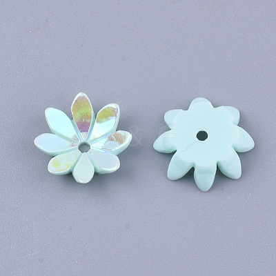 Opaque Resin Bead Caps RESI-T040-015-1