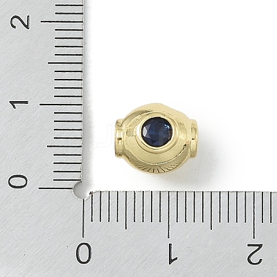 Rack Plating Brass Micro Pave Cubic Zirconia Beads KK-A220-24E-G-1