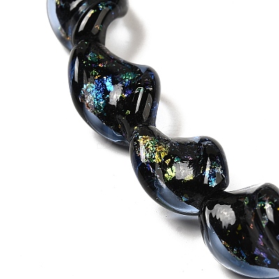 Handmade Dichroic Foil Glass Beads Strands DICH-U001-08A-1