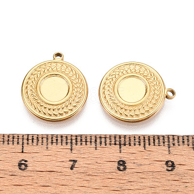 304 Stainless Steel Pendant Cabochon Settings STAS-T067-10G-1