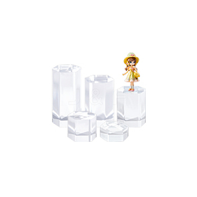 5Pcs 5 Styles Acrylic Hexagon Display Stands OACR-BC0001-22-1