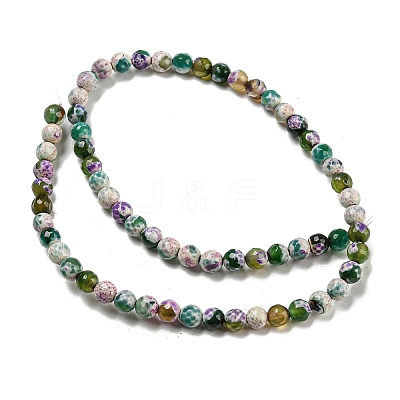 Natural Fire Crackle Agate Faceted Round Beads Strands G-A134-02-6mm-1