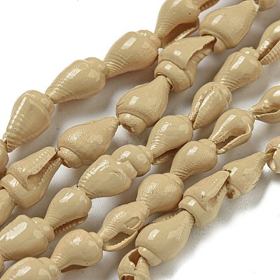 Spray Painted Natural Spiral Shell Beads Strands BSHE-G039-08D-1