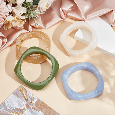4Pcs 4 Colors Acrylic Bangles BJEW-UN0001-80A-1