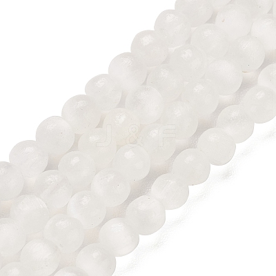 Natural Selenite Beads Strands G-K336-02-1