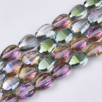 Translucent Electroplate Glass Beads Strands X-EGLA-T020-03A-1