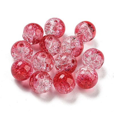 Transparent Spray Painting Crackle Glass Beads GLAA-L046-01B-15-1