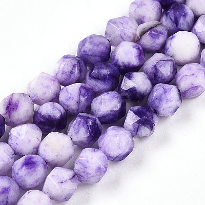 Dyed Natural White Jade Beads Strands G-T139-8mm-45R-1
