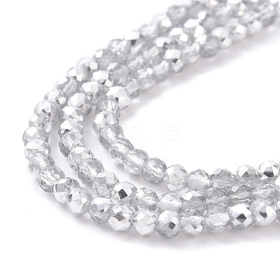 Transparent Electroplate Glass Beads Strands GLAA-H021-01B-HP06-1