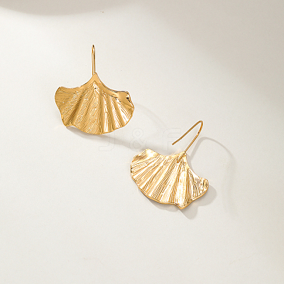 Minimalist 201 Stainless Steel Ginkgo Leaf Earrings for Women JX5864-1