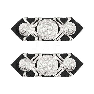 2Pcs Star Pattern Detachable Iron Epaulettes FIND-FH0005-40B-1