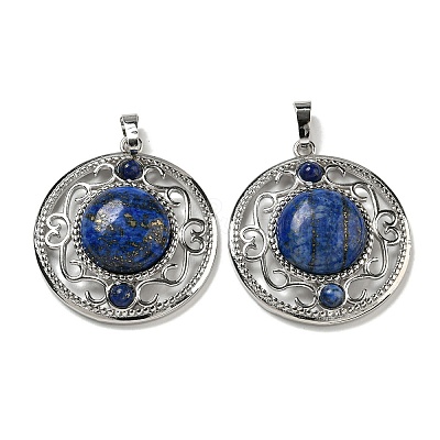 Natural Dyed Lapis Lazuli Pendants G-Q158-03K-1
