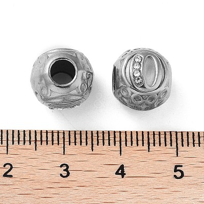 304 Stainless Steel Rhinestone European Beads STAS-A092-10O-P-1
