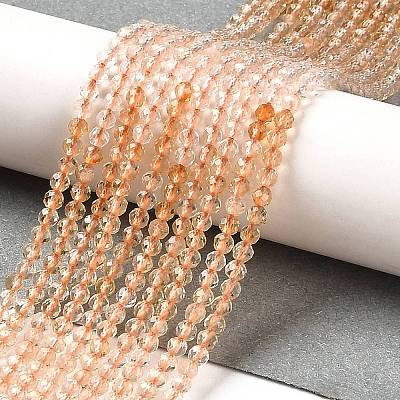 Heated Natural Citrine Beads Strands G-Q002-B04-01-1