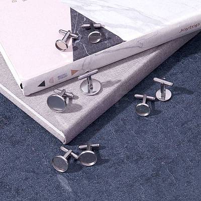 8Pcs 4 Styles 304 Stainless Steel Cuff Buttons STAS-SZ0001-63-1