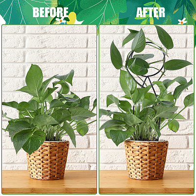 4Pcs 4 Styles Iron Flower Plant Supports FIND-CN0001-62C-1
