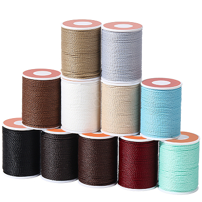 11 Rolls 11 Colors Round Waxed Polyester Cord YC-PA0001-01-1