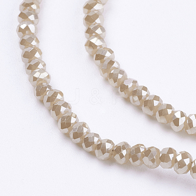 Electroplate Glass Beads Strands GLAA-F078-PL10-1
