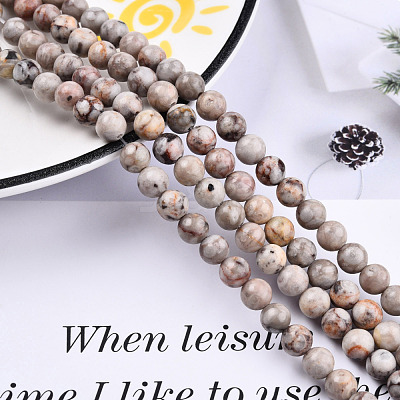 Natural Maifanite/Maifan Stone Beads Strands G-R345-6mm-40-1
