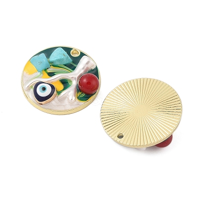 Rack Plating Alloy Enamel Pendants FIND-Z062-01G-03-1