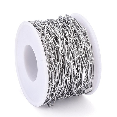 Tarnish Resistant 304 Stainless Steel Paperclip Chains CHS-F011-03B-P-1
