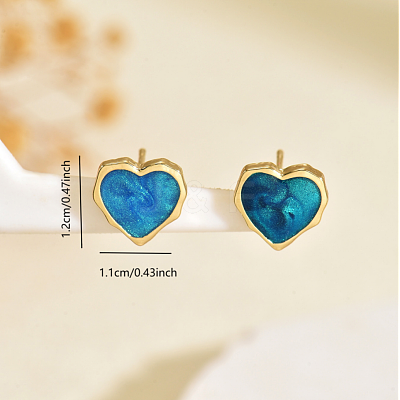 Stainless Steel Heart Stud Earrings ZQ8319-4-1
