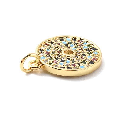 Rack Plating Brass Micro Pave Colorful Cubic Zirconia Pendants KK-F852-17G-01-1