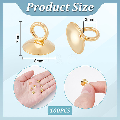 100Pcs 304 Stainless Steel Bead Cap Pendant Bails STAS-UN0042-26A-1