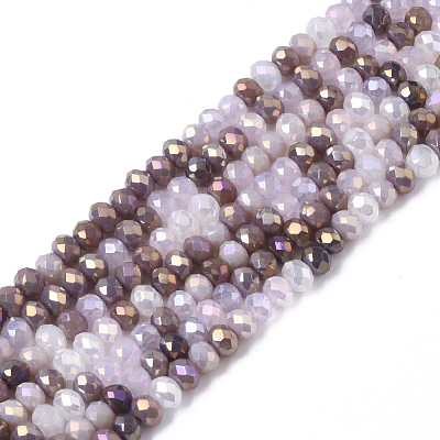 Electroplate Glass Beads Strands X-EGLA-S192-001A-B01-1