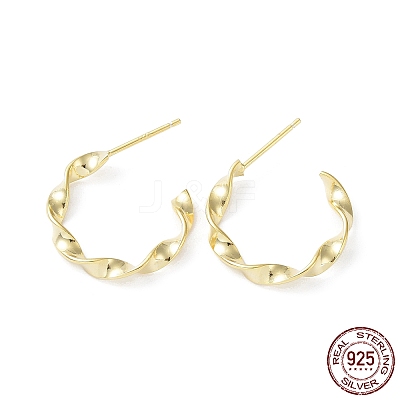 925 Sterling Silver Stud Earrings EJEW-K258-22G-1