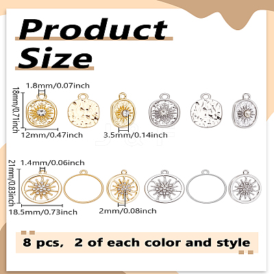 8Pcs 4 Stykes Rack Plating Alloy Pendants FIND-LP0005-91-1