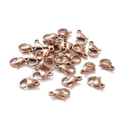 Ion Plating(IP) 304 Stainless Steel Lobster Claw Clasps STAS-H353-A-02RG-1