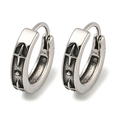 316 Surgical Stainless Steel Hoop Earrings EJEW-D096-23Q-AS-1