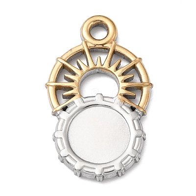 Sun 304 Stainless Steel Pendant Cabochon Setting STAS-P454-12A-1