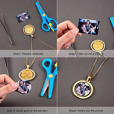 27Pcs DIY Flat Round Rhinestone Pendant Making Kit DIY-SZ0006-48-1