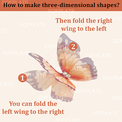 60Pcs 12 Styles 3D Gauze Butterfly Ornament Accessories FIND-SP0020-64D-1