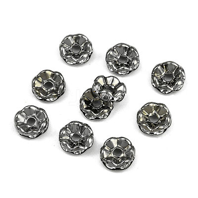 Brass Grade A Crystal Rhinestone Spacer Beads RB-A006-8MM-B-1