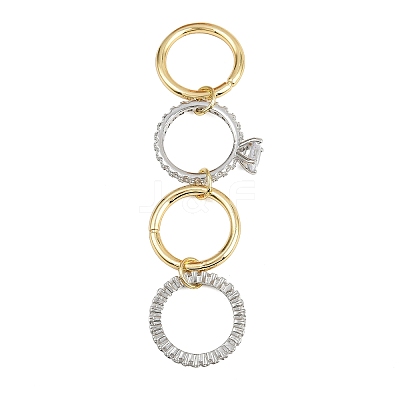 Brass Micro Pave Cubic Zirconia Plain Band Finger Rings for Women RJEW-P160-01F-G01-1