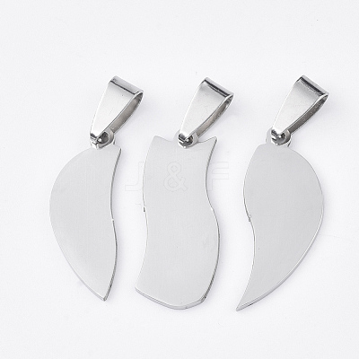 Tarnish Resistant 201 Stainless Steel Split Pendants STAS-T048-43-1