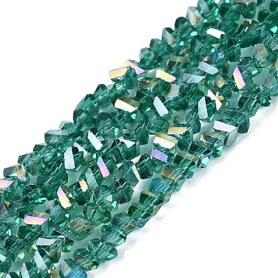 Electroplate Transparent Glass Beads Strands EGLA-Q139-01A-A20-1