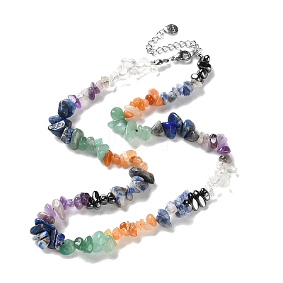 7 Chakra Natural Red Aventurine & Yellow Aventurine & Lapis Lazuli & Red Jasper & Quartz Crystal & Green Aventurine NJEW-H047-02-1