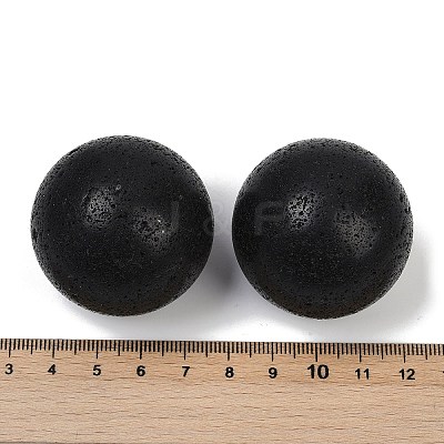 Natural Lava Rock Sphere Beads G-I367-07S-1