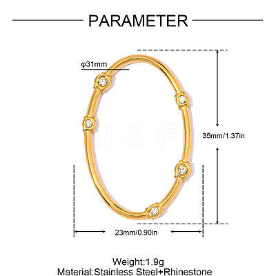 304 Stainless Steel with Crystal Rhinestone Pendants RB-OY001-80G-02-1