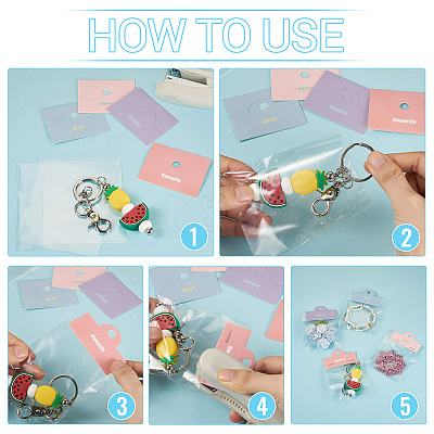 100Pcs Folding Flower Printed Paper Display Header Cards CDIS-TA0001-46B-1