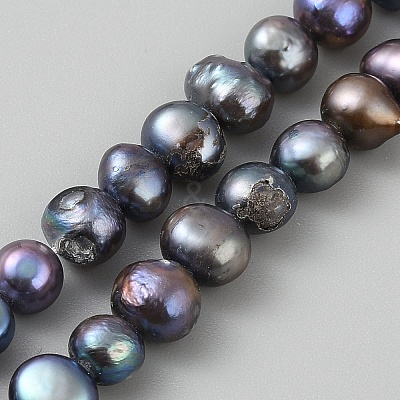 Dyed Natural Cultured Freshwater Pearl Beads Strands PEAR-WH0004-12-1