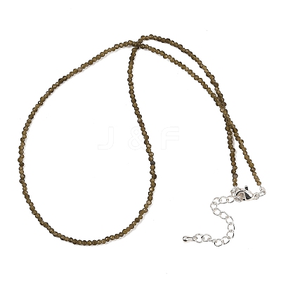 Natural Golden Sheen Obsidian Beaded Necklaces NJEW-K114-A-A19-1