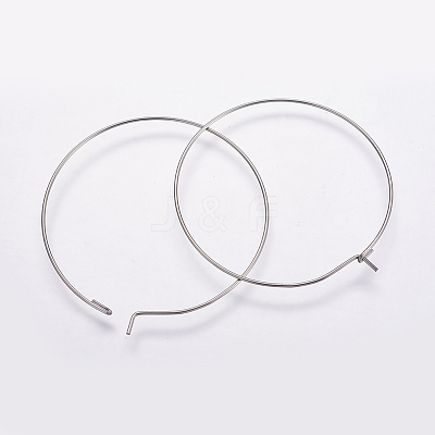 316 Surgical Stainless Steel Hoop Earrings Findings STAS-K146-039-50mm-0.8-1
