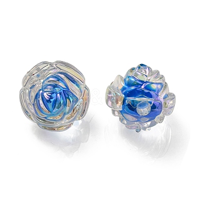 UV Plating Rainbow Iridescent Acrylic Beads LS-OACR-P010-20I-1