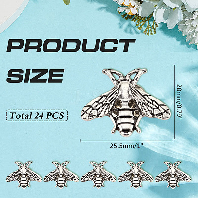 24Pcs Bees Alloy Brooch JEWB-ME0001-21AS-1