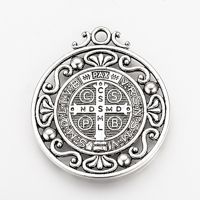 Tibetan Style Alloy Pendants TIBEP-Q078-01AS-RS-1